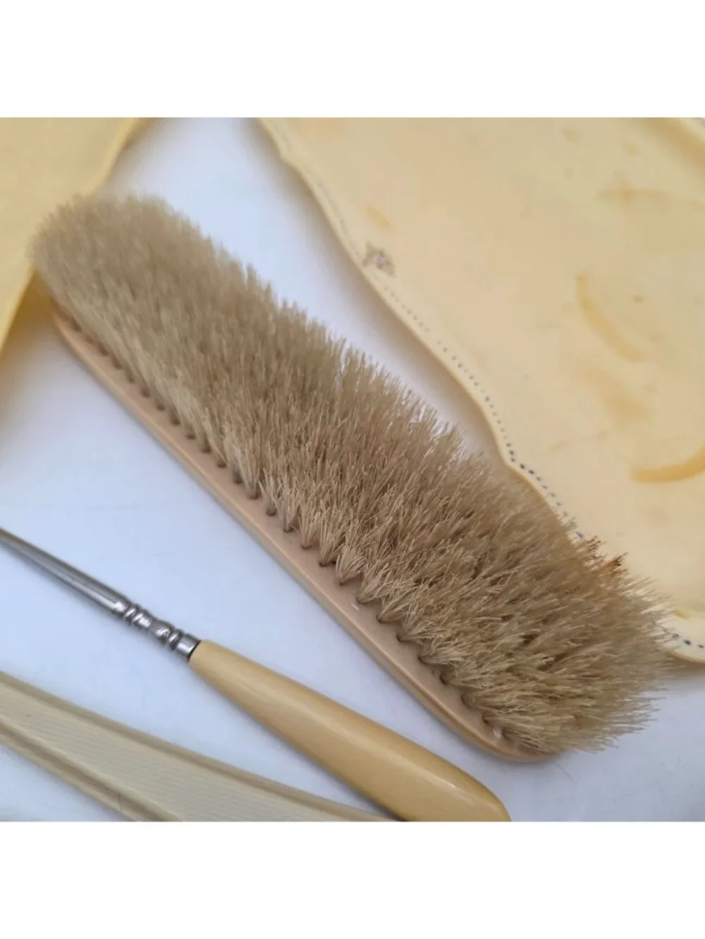 Vintage Ivory Celluloid Manicure Grooming Set Brush Tools 8-Piece Lyra Lin Dubar - Picture 3 of 11